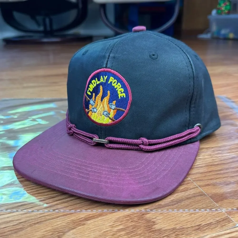 Findlay Force Roasting Marshmallows Smore'z Black and Maroon Snapback Hat